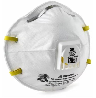 3M Canada 8210V Valved N95 Respirator Mask with Valve Front view