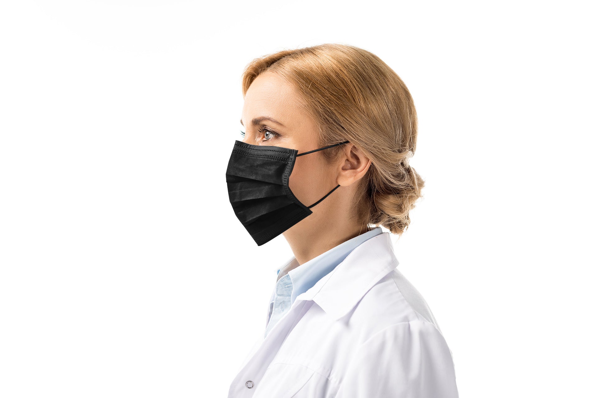Black Face Mask: Level 3 Disposable Healthcare Procedural Mask - ASTM F2100 - Made in Canada