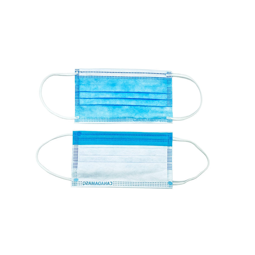 Blue Face Mask: Anti-Fog Level 3 Disposable Healthcare Procedure - ASTM F2100 - Made in Canada