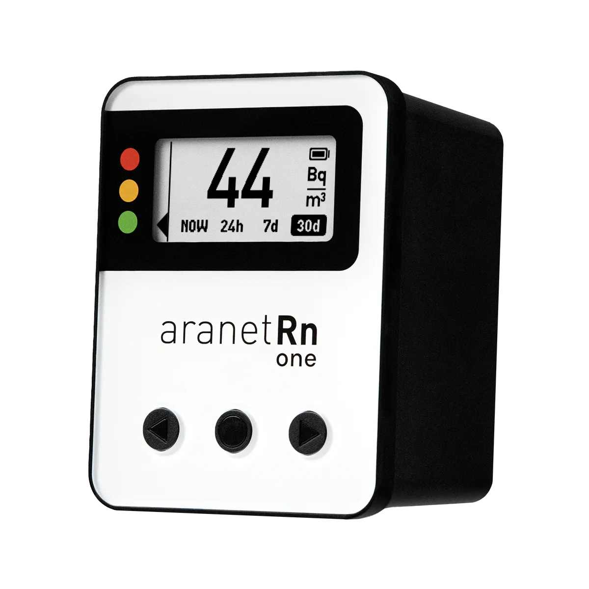 front and side view of aranet radon one detector