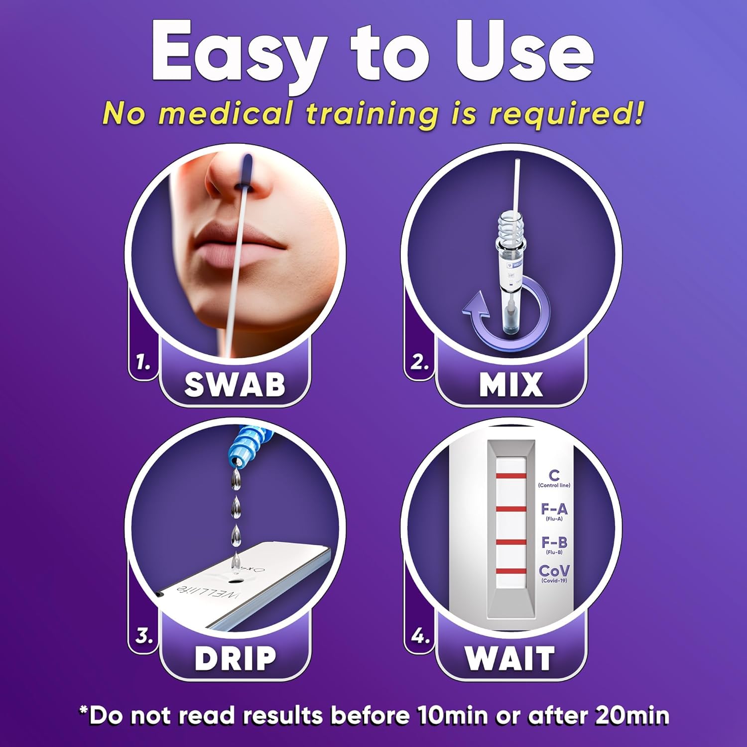 Well Life COVID-19 / Flu A&B Home Rapid Antigen Combo Test (5 tests)